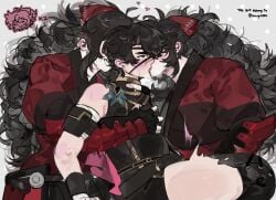 2girls black_hair blush cinder_fall clothed clothes clothing dominant_female eyepatch female female_focus female_only gangbang grope groping groping_breasts groping_from_behind implied implied_sex kissing larger_female long_hair older_female raven_branwen rwby shorter_female smaller_female submissive_female suggestive suggestive_pose taller_female thick_thighs thighs tied_hair trembling_thighs wuyi1551 younger_female yuri