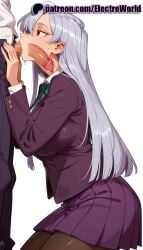 1boy 1girls 2025 ai_generated artist_name blowjob blowjob_face bow caressing_testicles cock dick eiai_nano electroworld erection fellatio female hi_res high_quality high_resolution highres jacket kimi_no_koto_ga_dai_dai_dai_dai_daisuki_na_100-nin_no_kanojo large_penis licking licking_penis long_hair multiple_fellatio oral oral_sex pantyhose patreon patreon_username penis penis_grab penis_on_face red_eyes school_uniform silver_hair skirt stable_diffusion straight sucking testicles tongue tongue_out uncensored veins veiny_penis watermark