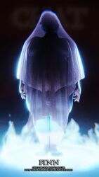 4k 9:16 absurd_res anthro canid canine clothing english_text foreskin genitals ghost_costume hi_res male mammal penis silhouette solo spannedspaniel text translucent translucent_clothing