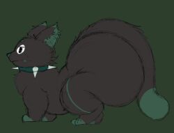 2025 annoyed ass big_butt big_tail collar digital_drawing_(artwork) digital_media_(artwork) ear_tuft felid feline feral fluffy fluffy_tail fur fur_markings green_fangs green_markings green_nose hind_legs huge_butt huge_tail hyper hyper_butt inner_ear_fluff jejero male mammal markings nauiho quadruped side_view simple_eyes solo spiked_collar spikes tail thick_thighs tuft wide_hips