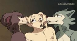 1girls 2026 2boys 2d 2d_(artwork) 2d_animation 2d_artwork animated animation anthro anthro_on_anthro anthro_only beastars better_version_at_source big_eyes bikomation black_eyes black_nose blue_eyes body_hair bouncing_breasts breasts breath breathing brown_body brown_fur brown_nose canid canine canis cheek_tuft chest_hair close-up cute digital_media digital_media_(artwork) dog_ears embrace embracing excited excited_expression excited_face excited_female excited_for_sex eye_contact eyebrows eyelashes face_lick face_licking face_to_face facial_expressions facial_tuft fangs female floppy_ears fluffy fluffy_cheeks fluffy_ears fluffy_fur fluffy_hair frame_by_frame french_kiss french_kissing fur furry grey_body grey_fur half-closed_eyes horny horny_expression horny_face horny_female hug hugging in_heat interspecies intimate jack_(beastars) juno_(beastars) kissing labrador legoshi_(beastars) licking licking_ear licking_face licking_tongue long_tongue looking_at_another looking_at_partner looking_at_viewer looking_pleasured looking_up lovers male male/female male/male/female mammal mmf_threesome multicolored_body multicolored_fur naked narrowed_eyes netflix nipples nude nude_anthro nude_female nude_male open_mouth orgasm_face pleasure pleasure_face pleasured pleasured_face pleasured_female sex smile tan_body tan_fur teeth teeth_visible threesome threesome_sex tongue tongue_kiss tongue_licking tongue_out tongue_to_tongue trio tuft two-tone_body two-tone_fur two_on_one wide_eyed widescreen wolf