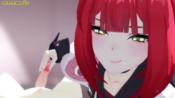 1boy 1girls 30_seconds 3d animated artist_name censored clothed_female_nude_male clothing cum cum_on_hand femdom glansjob green_eyes handjob hoyoverse indoors light-skinned_female light-skinned_male light_skin longer_than_30_seconds looking_at_viewer male_pov malesub mihoyo mikumikudance mmd nude nude_male palming pov proud red_hair room smug sound suzutaro3d ukinami_yuzuha video zenless_zone_zero