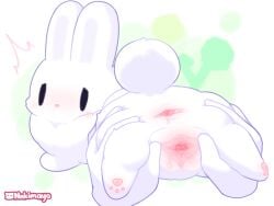 4:3 anal_fluids anus anus_blush ass black_eyes blush bodily_fluids body_blush bunny bunny_(terraria) butt_grab clitoris dewlap_(anatomy) digital_drawing_(artwork) digital_media_(artwork) female feral fluffy fluffy_tail fur genital_fluids genitals hand_on_butt hi_res lagomorph leporid mammal nakimayo pawpads pink_anus pink_nose pink_pawpads pink_vulva rabbit simple_face solo spread_anus spread_butt spread_vulva spreading tail terraria urethra vaginal_fluids vulva vulva_blush white_body white_fur