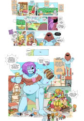 2022 big_belly bloated_belly comic dummie_(lewdlemage) giantess lewdlemage monster_girl tagme troll