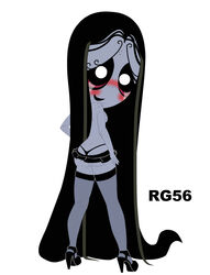 ass black_hair black_panties blush freckles high_heels misery_(ruby_gloom) rg56 ruby_gloom_(franchise) very_long_hair