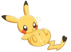 anus bodily_fluids butt clitoris cum cum_on_butt dipstick_ears dipstick_tail ear_markings eyelashes female feral generation_1_pokemon genital_fluids genitals humanoid_genitalia humanoid_vulva lying markings multicolored_ears nintendo nude on_back pikachu pokemon pokemon_(species) seuppi simple_background solo sweat sweatdrop tail tail_markings vulva white_background yellow_body