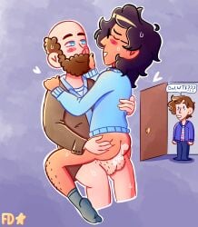 age_difference bald balls be_more_chill beard black_nails blue_eyes blush brown_hair cum_in_ass cumshot dad_fucking francis_diggory gay glasses heart jeremy_heere latino male_only mr._heere nonbinary oc_x_canon older_male_and_younger_male penetration penis selfinsert selfship selfshipping size_difference
