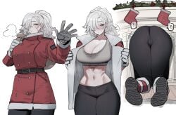 1girls abs ass big_ass big_breasts big_butt christmas christmas_outfit clothed clothing color female female_focus female_only fit_female hi_res large_breasts light-skinned_female light_skin long_hair muscles muscular muscular_female original_character ratatatat74 solo solo_female tagme tattoo thick_thighs white_hair
