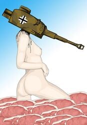 ass breasts cross female food inanimate living_tank meat military military_vehicle nipples nude original solo tank tiger_tank vehicle what