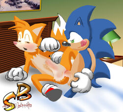 anal anal_sex bed exposed_torso footwear fox fur furry furry_ears furry_only furry_tail gloves handwear hedgehog indoors interspecies male male_only multiple_males no_humans nude penis sega sex sonic_(series) sonic_team sonic_the_hedgehog sonic_the_hedgehog_(series) sonic_the_hedgehog_2 spooky_burrito straight_hair tagme tail tails yaoi