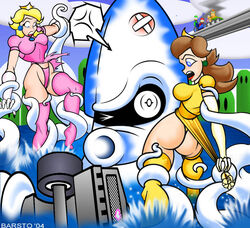 blooper mario_(series) mario_kart nintendo princess_daisy princess_peach restrained straight_hair tentacle tentacle_rape