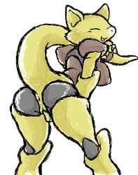 abra furry looking_back lowres mutabouru nintendo pokemon pokemon_rgby pokemorph