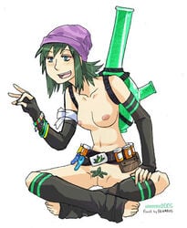 420chan color female green_hair hat short_hair solo tagme tcc-tan