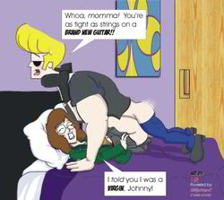 bed biceps bodybuilder cartoon_network clothed_sex clothing crossover daria daria_morgendorffer defloration female glasses human johnny_bravo johnny_bravo_(series) male mtv muscles straight straight_sex vaginal_penetration vaginal_sex virgin warner_bros warner_brothers