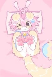 >_o >wo 1girls :3 aiko_(lumieiyay) anthro anthro_female anthro_only anthro_solo anus bell_collar blue_topwear collar cub dog_ears dog_girl female female_cub female_only fur furry furry_female furry_only lumieiyay pawpads paws pink_anus pink_hair pink_paws pink_pussy puppygirl pussy solo solo_anthro solo_female yellow_fur young young_anthro young_female younger_female
