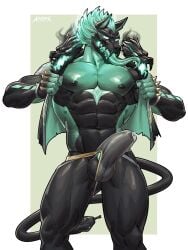 3:4 abs amon-sydonai anthro big_muscles big_pecs bodily_fluids bone bottomwear bulge canid canid_demon canine canis cerberus_(fortnite) claws clothed clothing demon detailed_bulge digital_media_(artwork) epic_games erection fangs fortnite genital_fluids genital_outline glowing glowing_eyes green_body green_eyes hellhound hi_res long_tongue male mammal muscles muscular muscular_anthro muscular_male mythological_canine mythological_creature mythology navel nipples open_clothing open_mouth open_shirt open_topwear pecs penis penis_outline precum precum_through_clothing precum_through_underwear saliva saliva_on_tongue sharp_teeth shirt simple_background skull skull_head solo tail teeth tenting tongue tongue_out topwear underwear wet wet_clothing