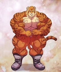 abs biceps feline male muscles muscular muscular_arms muscular_legs muscular_male muscular_thighs pecs tail tiger