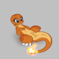 alorix anus charmander female feral grey_background nintendo orange_sclera pokémon_(species) pokemon pussy reptile scalie simple_background slit_pupils solo thick_tail video_games wide_hips