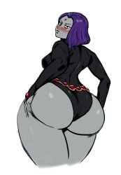 ass big_ass big_breasts breasts dc_comics grey_skin purple_hair raven_(dc) tagme teen_titans