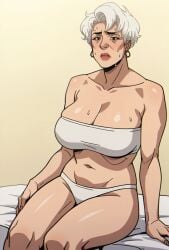 ai ai_assisted ai_generated aunt big_ass big_breasts bikini breasts female gilf gray_hair marvel marvel_comics may_parker milf older_female sexy spider-man_(series) ultimate_spider-man