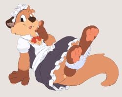 1boy 2022 2d 4_fingers 4_toes anthro anthro_only balls barely_visible_balls barely_visible_genitalia black_clothing black_dress blush blush_lines bow_panties bow_underwear chester_the_otter clothed clothing clothing_around_legs clothing_around_one_leg crossdressing embarrassed feet femboy femboy_only fingers frilly frilly_clothing frilly_panties frilly_underwear fully_clothed genitals legs_up maid_headdress maid_uniform male male_only mammal mustelid original original_character otter panties panties_around_legs panties_around_one_leg panties_down partially_clothed pawpads paws purple_clothing purple_panties purple_underwear raised_paw seth-iova simple_background solo spread_legs spreading toes underwear underwear_around_legs underwear_around_one_leg underwear_down uniform upskirt