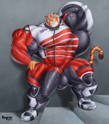abs biceps bulge feline male muscles muscular muscular_arms muscular_legs muscular_male muscular_thighs pecs regnar tiger