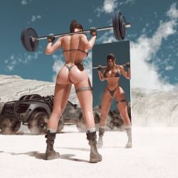 2025 3d abs bikini car female fitness lara_croft mirror solo weightlifting