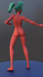 3d animated barefoot completely_nude dancing fortnite green_hair nemia_(fortnite) nude_female oni red_skin tagme video
