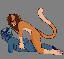 ambiguous_gender anal anal_sex anthro bovid caprine domestic_cat duo felid feline felis flustered goat humanoid looking_pleasured looking_up male male/male mammal penetration urfavvpuppy