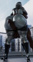 1futa 1girls 3d 3d_(artwork) ass_grab bioware dark-skinned_futa dark-skinned_futanari dark_skin edi enigma3d female futanari mass_effect standing