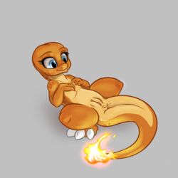 alorix anus charmander female feral grey_background nintendo orange_sclera pokémon_(species) pokemon pussy reptile scalie simple_background slit_pupils solo thick_tail video_games wide_hips