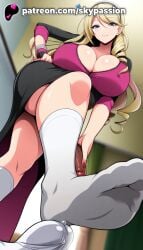 1girls 2025 ai_assisted ai_generated anime artist_name blonde_hair blue_eyes blurry blurry_background blurry_foreground breast breasts breasts breasts bust celia_cumani_aintree chest cleavage clothed_female depth_of_field dominant dominant_female drill_hair feet feet_fetish female_focus foot_fetish foot_focus foot_on_penis foot_play footjob giant_breasts heavy_breasts hi_res high_quality high_resolution highres huge_boobs huge_breasts long_hair looking_at_viewer massive_boobs massive_breasts mole mole_under_eye nail_polish patreon patreon_username skypassion smile socks stable_diffusion toejob twin_drills walkure_romanze watermark