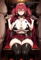 2boys _long_hair ahoge ai_generated belt bikini bikini_under_clothes black_bikini black_bra black_choker black_nails black_ribbon black_thighhighs blush breasts choker cleavage clothed_female_nude_male dark-skinned_male dark_skin date_a_live double_handjob erection fat fat_man feet_out_of_frame female glasses gloved_handjob group_sex hair_ribbon handjob huge_breasts interracial itsuka_kotori jacket jacket_on_shoulders large_breasts large_penis long_hair looking_at_viewer male_pubic_hair micro_bikini mmf_threesome multiple_boys mykibuu nail_polish navel navel_piercing nude penis piercing pinky_out plump precum pubic_hair red_eyes red_hair red_jacket red_skirt ribbon shirt short_sleeves sitting skindentation skirt solo_focus steaming_body straight sweat swimsuit testicles thick_thighs thighhighs thighs threesome tied_shirt tongue tongue_out twintails uncensored underwear veins veiny_penis white_shirt wide_hips