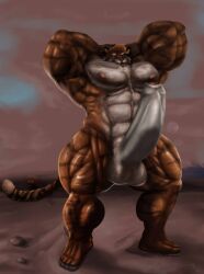 abs balls biceps feline male muscles muscular muscular_arms muscular_legs muscular_male muscular_thighs pecs penis tail testicles tiger