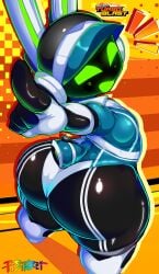 1girls ass big_ass bubble_butt dat_ass fat_ass female female_only huge_ass large_ass looking_at_viewer looking_back png pointing pointing_at_viewer project_turboblast robot robot_girl shortstack solo tempo_(project_turboblast) thick_ass thick_thighs tisinrei wide_hips