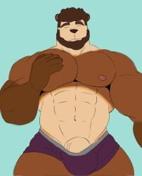 abs anthro bear bulge bulge_through_clothing bulge_under_clothes furry muscular muscular_male penis underwear underwear_only veiny_penis yifforroarts