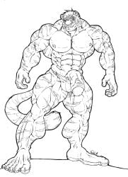 abs balls biceps feline male muscles muscular muscular_arms muscular_legs muscular_male muscular_thighs pecs penis testicles tiger