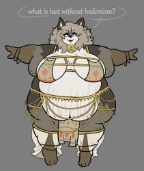 bbw big_breasts breasts cleavage female furry huge_breasts mexifurfoof overweight tagme thick_thighs wide_hips