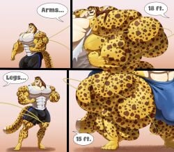 abs biceps bulge cheetah feline male muscles muscular muscular_arms muscular_legs muscular_male muscular_thighs pecs silverstag tail