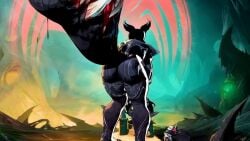 animal_ears arm_spikes ass_focus bodysuit doreen_green female full_body highres large_tail marvel marvel_rivals mask official_alternate_costume official_art slingshot_(weapon) solo spiked_legwear squirrel_ears squirrel_girl squirrel_girl_(marvel) squirrel_girl_(marvel_rivals) squirrel_girl_(symbiote_squirrel) squirrel_girl_(symbiote_squirrel)_(marvel) squirrel_tail standing symbiote tail tippy-toe
