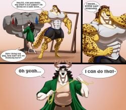 abs biceps cheetah feline male muscles muscular muscular_arms muscular_legs muscular_male muscular_thighs pecs silverstag tail