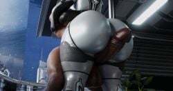 1futa 1girls 3d 3d_(artwork) ass_grab bioware dark-skinned_futa dark-skinned_futanari dark_skin edi enigma3d female futanari mass_effect standing