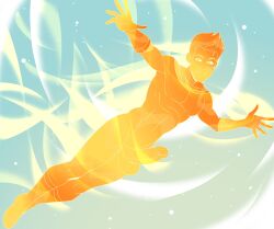 accessories_only balls erection fantastic_four flames flying johnny_storm male_focus male_only mostly_nude penis solo solo_focus solo_male superhero yuunsfw