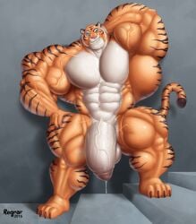 abs balls biceps feline male muscles muscular muscular_arms muscular_legs muscular_male muscular_thighs pecs penis testicles tiger