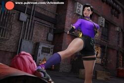 2girls 3d absurd_res arrogant ass_on_face beaten black_hair blender catfight choking defeated denim_shorts dominant dominant_female domination dominatrix female female_domination femdom foot_on_face foot_on_head fortnite helpless highres humiliated humiliating humiliation joss_(fortnite) jpeg jvfemdom kneehighs kneesocks latina legs lezdom light-skinned_female light_skin long_hair looking_pleasured pink_hair pinned pinned_down round_ass round_butt sadism sadistic sadistic_girl short_hair sitting sitting_on_another sitting_on_face smile smirk smothering smug smug_face smug_grin sneakers stepped_on stepping_on_face stepping_on_head stepping_on_neck submission submission_hold submissive suffocation swimsuit trample trampling utter_domination valentina_(fortnite) voluptuous voluptuous_female wrestling