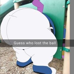 back_view baseball baseball_uniform big_ass big_butt champa dragon_ball dragon_ball_super fat fat_ass fat_butt fat_male feline feline furry god obese obese_anthro obese_humanoid obese_male stuck stuck_in_object yifforroarts