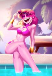 1girls alan_ituriel_(artist) bikini cartoon_network miss_heed_(villainous) official_art villainous