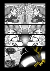 3_fingers 4_arms absurd_res antennae_(anatomy) anthro anus anus_visible_through_clothes arthropod ass aster_(soomir) barely_visible_anus bee big_breasts big_butt blush blush_lines bodily_fluids breasts cassia_(soomir) clothing comic crying dialogue duo english_text fart fart_cloud fart_fetish female fingers group hi_res hymenopteran insects insult latex latex_clothing monochrome multi_arm multi_limb presenting presenting_anus sibling_(lore) soomir speech_bubble spying stinger stinger_tail tablet tail tears text thought_bubble thoughts twins_(lore) wings yelling zinnia_(soomir)