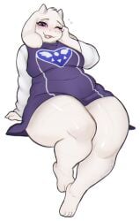 anthro breasts chubby chubby_female clothed clothing evebevie female fur furry furry_only legs solo tagme thick_thighs toriel undertale undertale_(series)