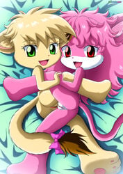 2girls annie_(little_tails) april_(little_tails) bbmbbf feline furry little_tails palcomix pink_hair tagme